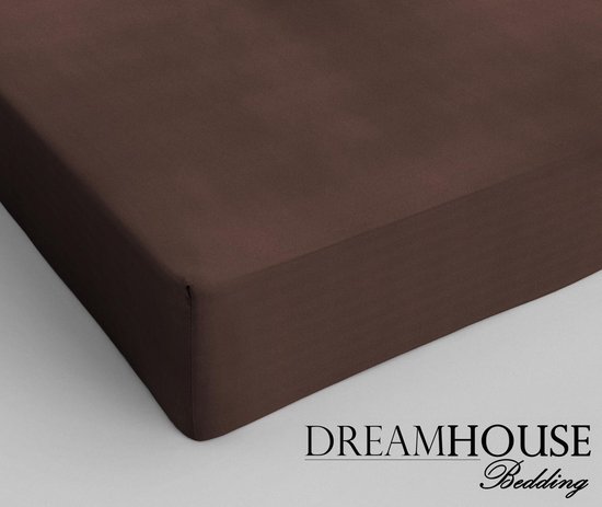 Dreamhouse Katoen Hoeslaken - 80x200 cm - Bruin - Eenpersoons | bol.com