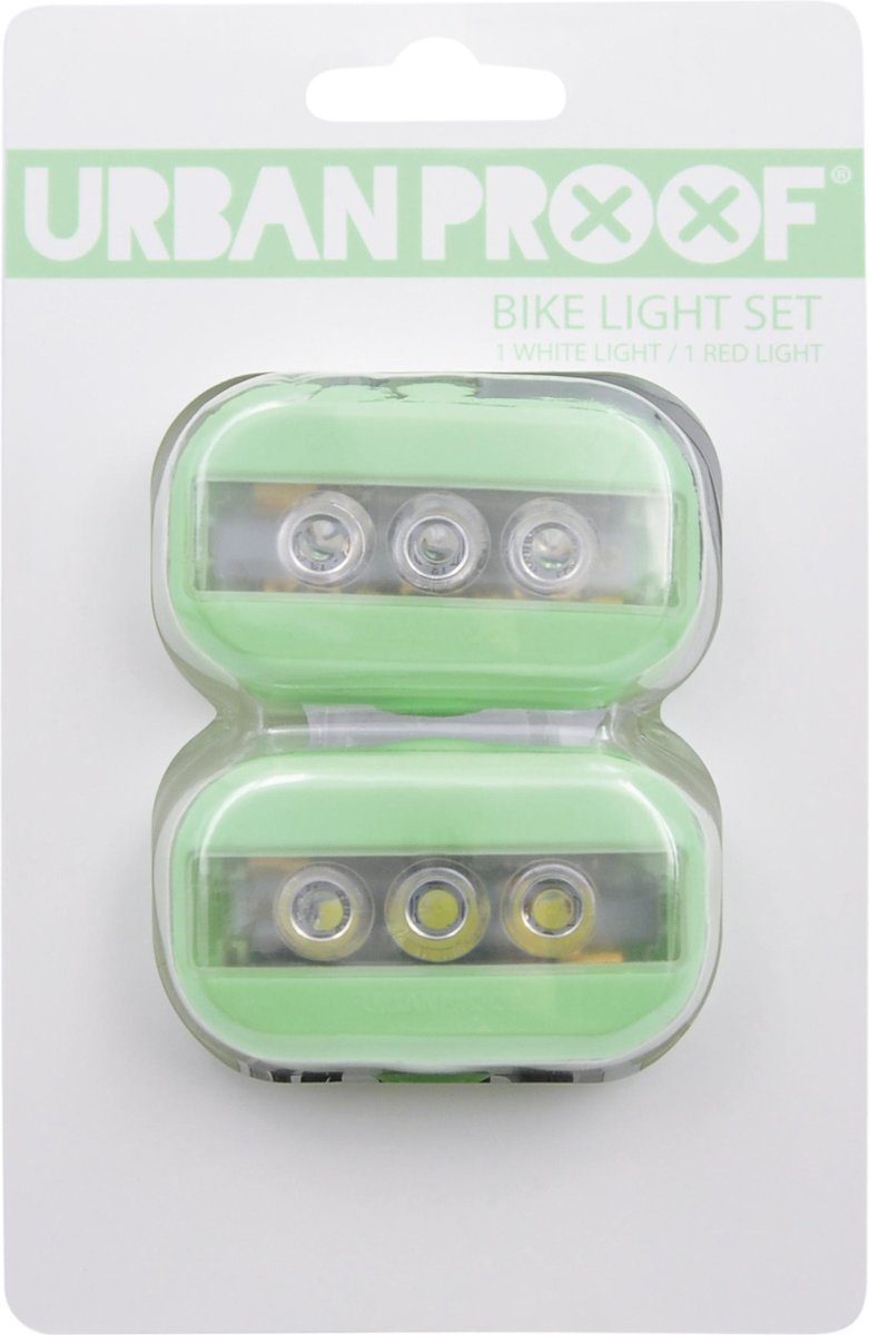 URBAN PROOF - Clip Fietslampjes set - Pastel groen