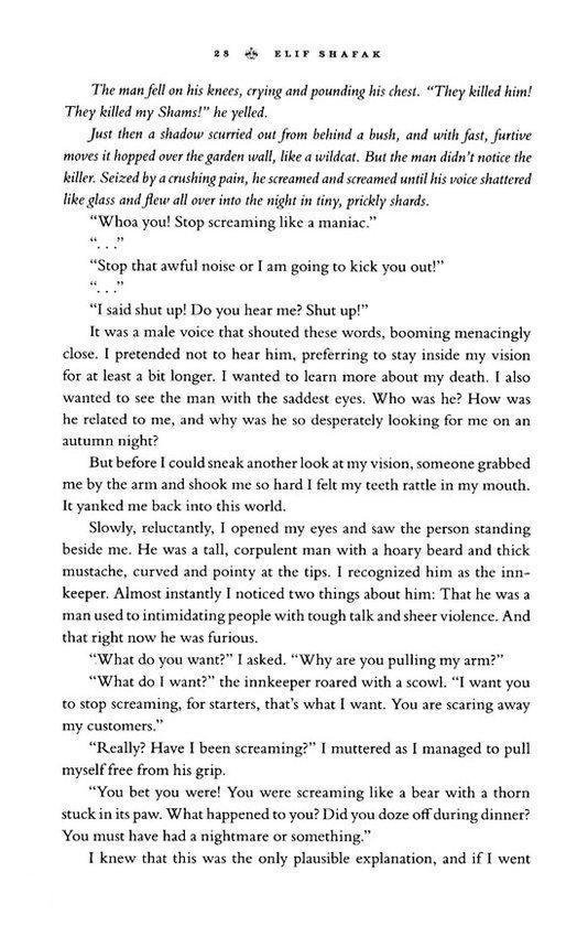 Pagina 28 van 'The Forty Rules of Love' met tekst.