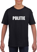 Politie tekst t-shirt zwart kinderen L (146-152)