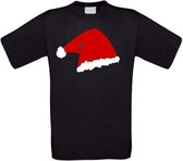 T-shirt met een mooie rode kerstmuts  maat XXL zwart