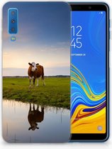 Geschikt voor Samsung Galaxy A7 (2018) Siliconen Back Cover Design Koe