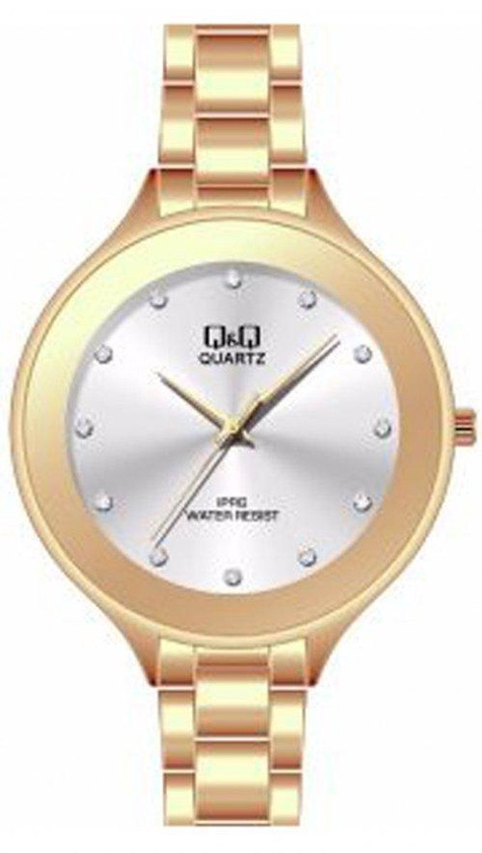QQ prachtige horloge C185J802Y- rosékleurig met mooie steentjes- diameter van 48mm