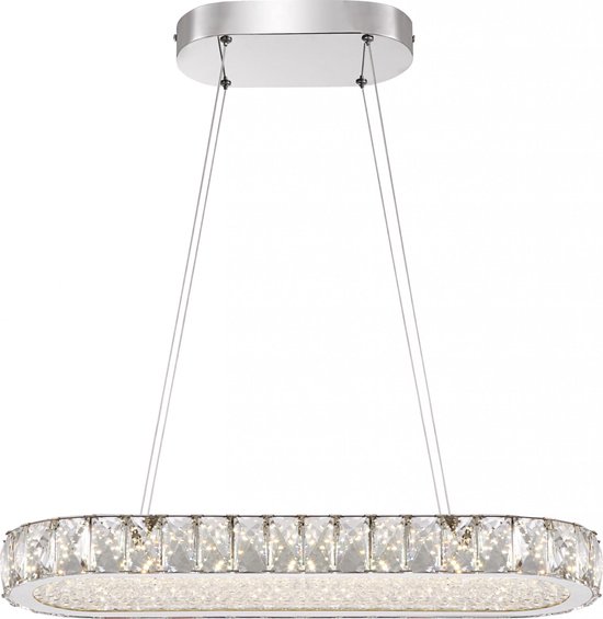 Hanglamp Globo Hucho LED - Chroom/K5 kristal - Ovaal | bol.com