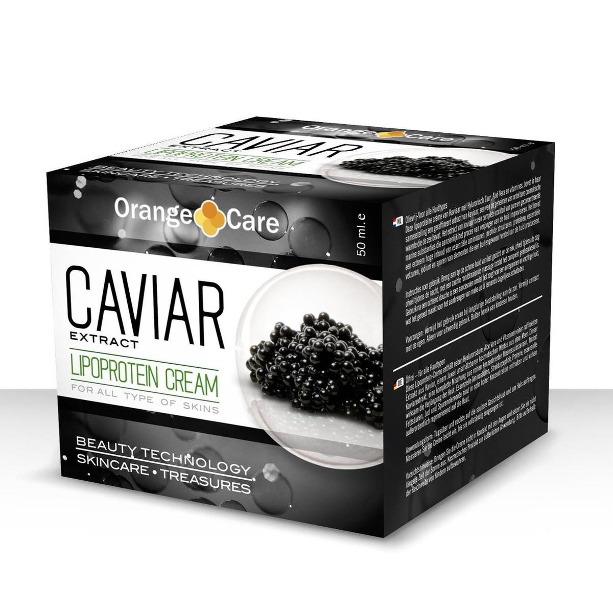 Orange Care Caviar Crème Huidverzorgingscrème Dag en Nacht crème vouwen mannen 50 ML - Kaviaarcrème met Hyaluronzuur, Aloë Vera,anti rimpel vochtinbrengende niet vette crème voor stralende tint