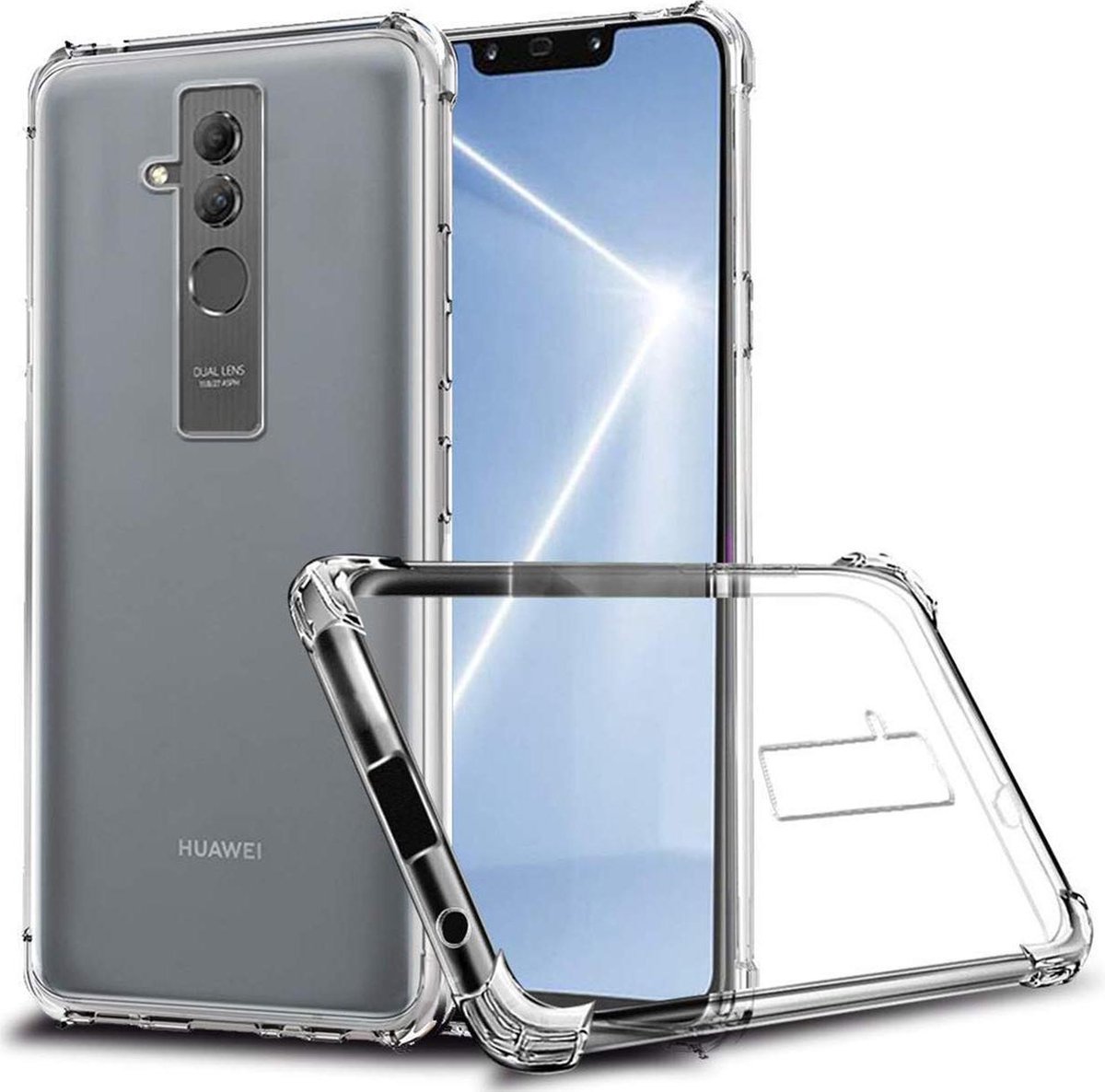 DrPhone Mate 20 TPU Hoesje - Siliconen Shock Bumper Case -Backcover met Verstevigde randen voor extra bescherming voor