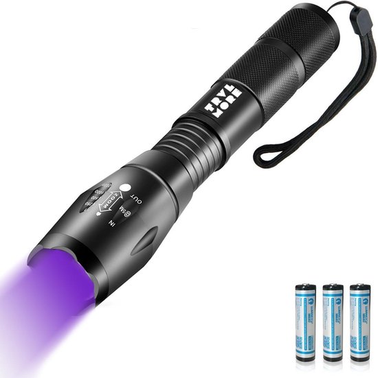 TravelMore Militaire Ultraviolet LED Zaklamp Inclusief Batterij -  Oplaadbaar UV Licht... | bol.com