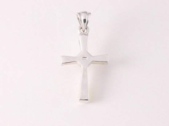 Pendentif croix en argent fin avec nacre