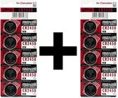 10 x CR2450 Lithium knoopcel Batterij Maxell - 1+1 Gratis