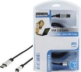 König USB 2.0 USB-kabel 1,8 m USB A Micro-USB B Zwart