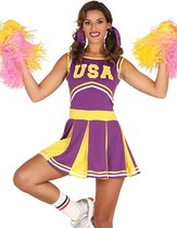 Fiestas Guirca - Volwassenkostuum Cheerleader (paars/geel) S (36-38)