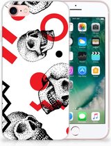 Hoesje Geschikt voor iPhone SE (2020/2022) en Geschikt voor iPhone 8 | 7 Skull Red
