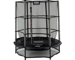 SPRING Trampoline - 140 cm met veiligheidsnet - Black Edition - zwarte rand