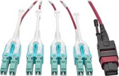 Tripp Lite N845-01M-8L-MG Glasvezel kabel 1 m OM4 MPO/MTP 8x LC Black,Magenta,Turquoise
