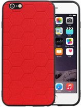 Hexagon Hard Case - Telefoonhoesje - Backcover Hoesje - achterkant hoesje - Geschikt voor iPhone 6 Plus / iPhone 6s Plus - Rood