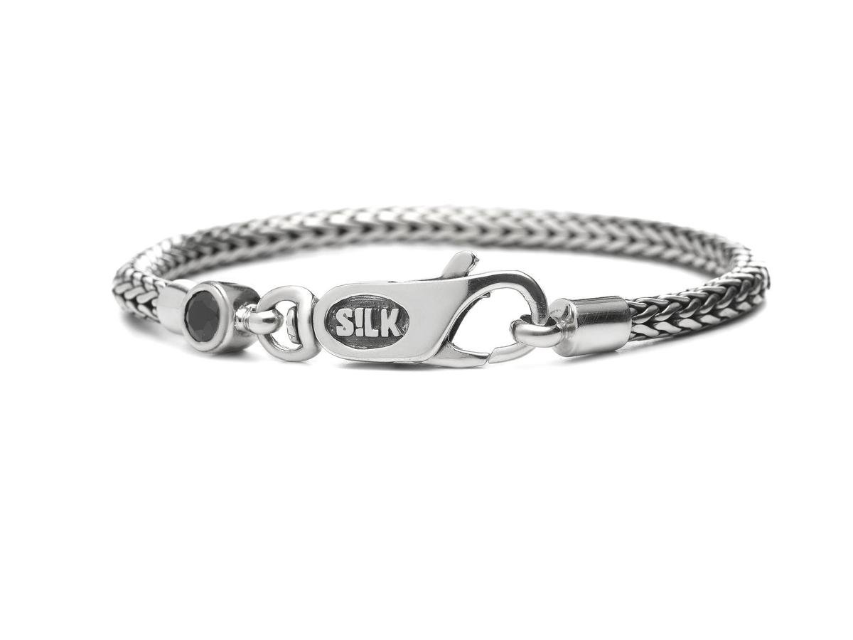SILK Jewellery - Zilveren Armband - Roots - 330BLK.18 - Maat 18,0