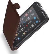 LELYCASE Flip Case Lederen Cover Samsung Galaxy Ace Bruin