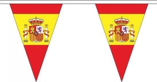 onze atoom Veroveren Spanje landen punt vlaggetjes 5 meter - slinger / vlaggenlijn | bol.com