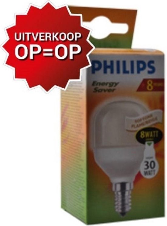 Philips Spaarlamp Flame 8W E14 230V Softone 10-stuks | bol.com