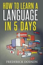 Boek "How to Learn a Language in 5 Days" met veel landenvlaggen.