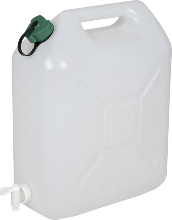 EDA - Jerrycan - Met kraan - 20 Liter - Jerrycan voor water - Wit | bol.com