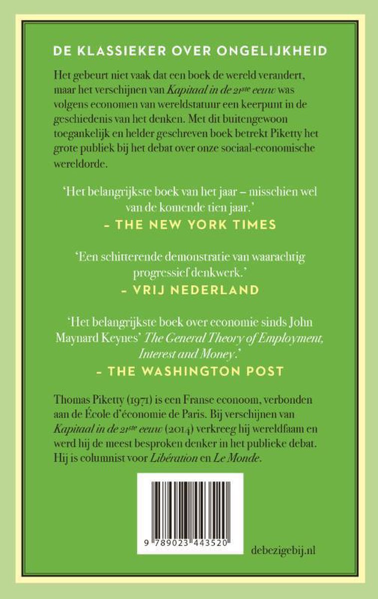 Kapitaal in de 21ste eeuw - back cover