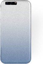 Huawei P10 Hoesje - Glitter Back Cover - Blauw & Zilver