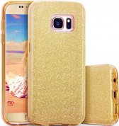 HB Hoesje Geschikt voor Samsung Galaxy S7 Edge - Glitter Back Cover - Goud