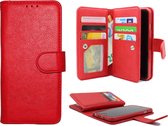 HB Hoesje Geschikt voor Samsung Galaxy J7 2017 - Luxe Kunstlederen Portemonnee Book Case met Extra Vakken - Rood