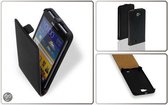 LELYCASE Flip Case Lederen Hoesje Samsung Galaxy Note Zwart