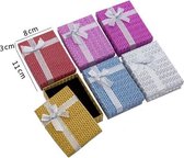 12 stuks Verpakkings doosjes ketting - Metaal look met Glitters - 11x8x3 cm