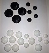 Memo Magneten - Whiteboard Magneten- Koelkast Magneet 24 stuks zwart/wit