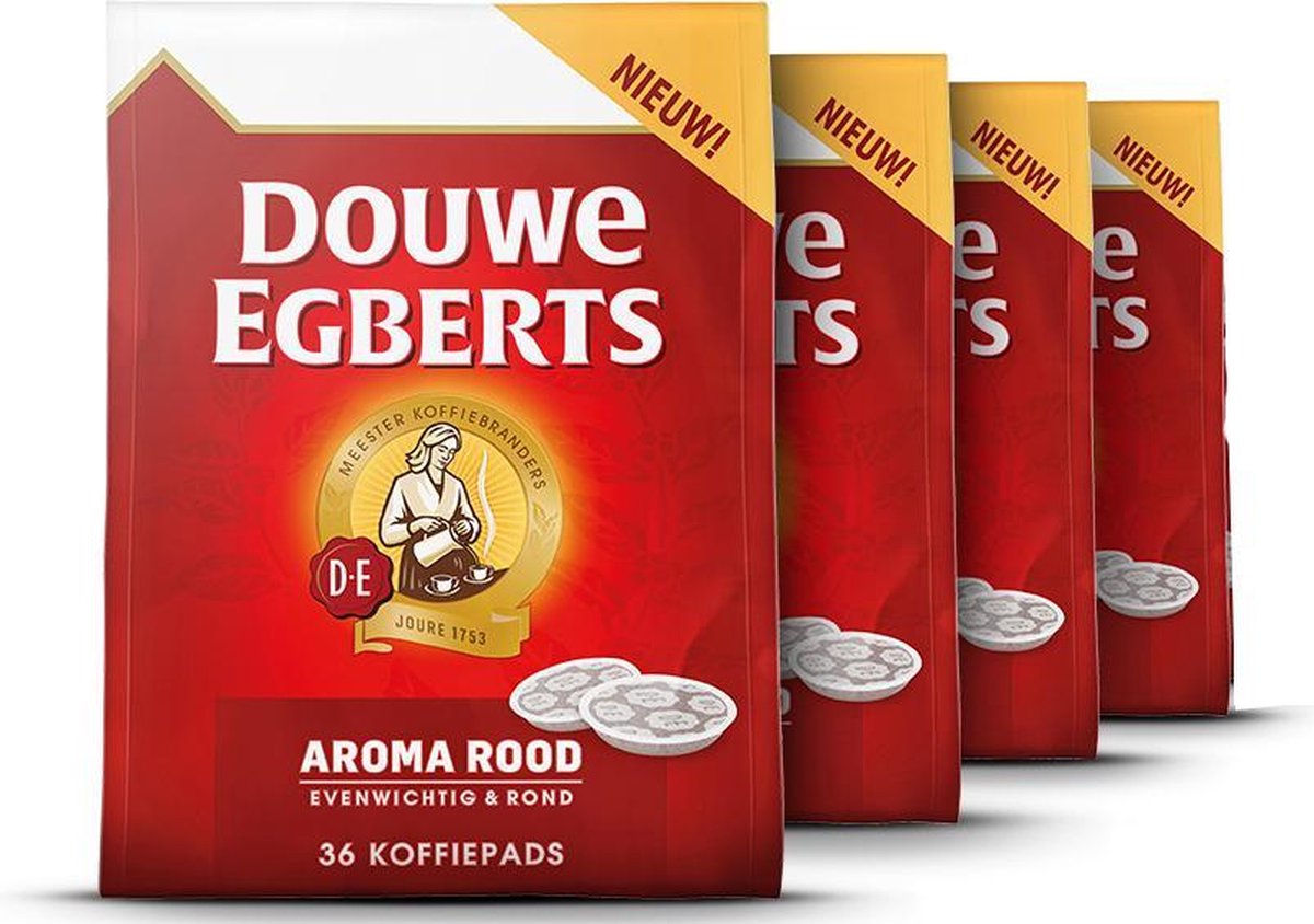 geschiedenis Eerder trek de wol over de ogen Douwe Egberts Aroma Rood koffiepads - voor in je Senseo® machine - 4 x 36  pads | bol.com