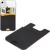 TrendParts Super Handige Sticky Pouch Kaarthouder/Card Holder/Pasjes Houder universeel voor o.a. iPhone 5/5S/5C/5SE 6/6S en Samsung Galaxy S4/S5/S6/S7/edge/mini Note 2/3/4/5 etc. siliconen Zwart (case cover hoesje)