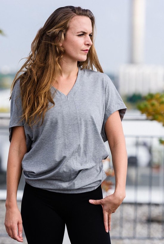 Yoga-T-Shirt "Freedom" - pale grey marl — afbeelding 3