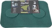 Isagi StayPut 6 stuks groene anti-slip Placemats en Onderzetters