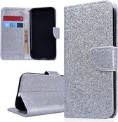 Huawei P10 Lite Hoesje - Wallet Case Glitter Zilver