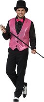 Verkleedpak disco glitter vest Vest Charleston Fuchsia 48-50
