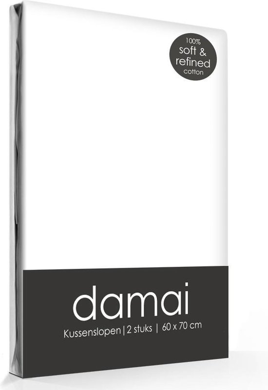 Damai Kussensloop - Set van 2 - 100% Katoen - Met Hotelsluiting - 40x80 cm - Wit