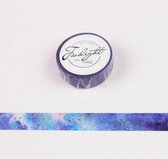 Galaxy Twilight - Washi Tape - Lichtblauw - 15mmx8m – Masking tape - Papier tape - Gekleurd plakband