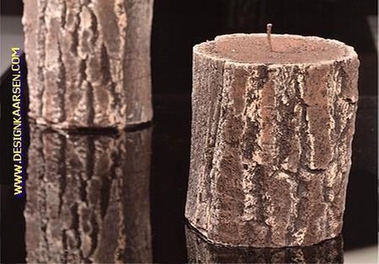 Candles by Milanne - Boomstam kaars, Breed-Laag - 11 cm, H12,5 cm - BEKIJK  VIDEO | bol.com