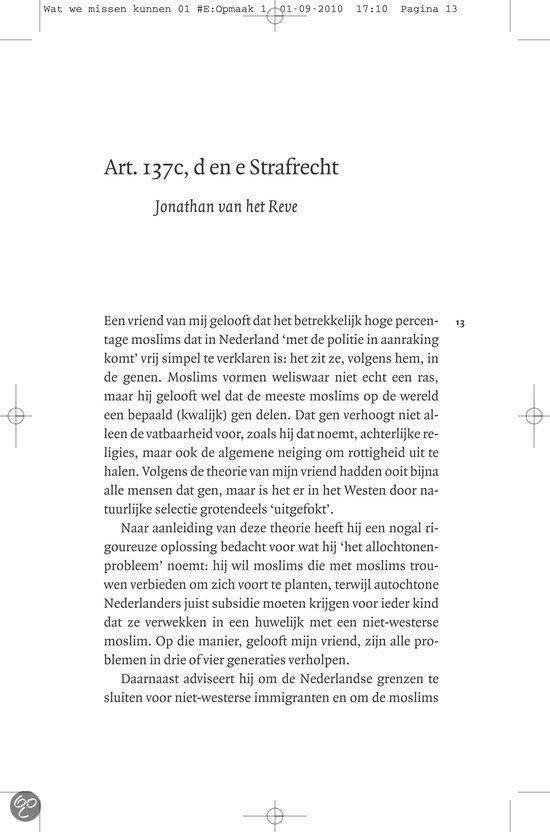 Tekstpagina uit het boek 'Wat we missen kunnen'