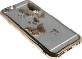 ADEL Siliconen Back Cover Geschikt Voor iPhone 6(S) Plus - Glimmende Vlinders Goud