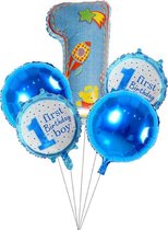 Ballonnen set First birthday boy blauw