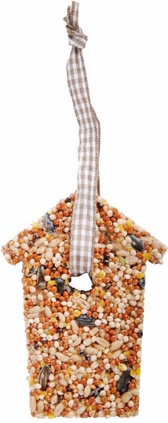 1x Vogelvoer hangers huisje 10 cm - Vogelzaad - Tuinartikelen - Tuindecoratie
