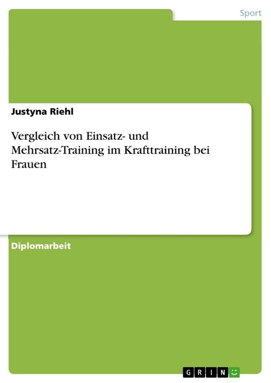 Vergleich von Einsatz- und Mehrsatz-Training im Krafttrainin ... - cover