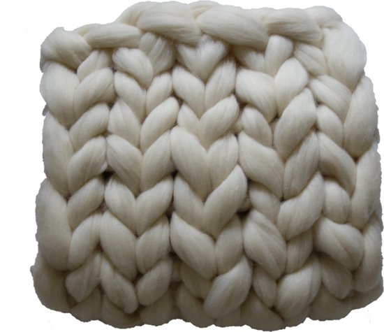 WIT Wollen deken - babydekentje - kleed handgemaakt van XXL merino wol 60 x  80 cm -... | bol.com