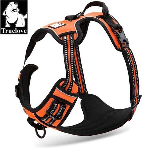 WINHYEPET True Love 7 In 1 Multifunctionele Verstelbare Hond Lood Hand Gratis Huisdier Training Leash Nylon Reflecterende Comfortabele Multifunctionele Hondenriem TLL2411 (Blauw, M