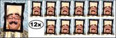12x Bril met foto frame + snor - Bril frame funny thema feest festival schilderij selfie fun