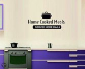 Muurtekst "Home cooked meals" S zwart